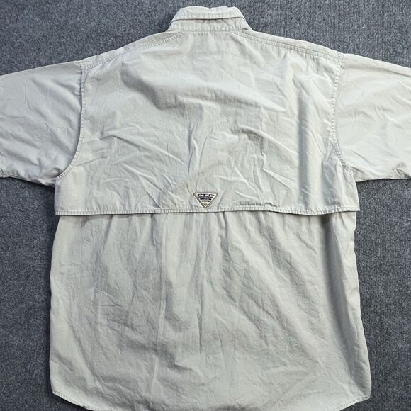 Florida Gators Columbia PFG Shirt Mens Large Button Up Vented College NCAA Beige - Picture 11 of 13